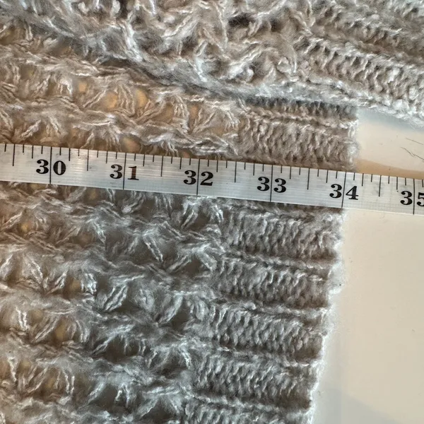 Solutions Cardigan Women L Beige Open Knit Oversized Lagenlook Asymmetrical Dust - Image 10