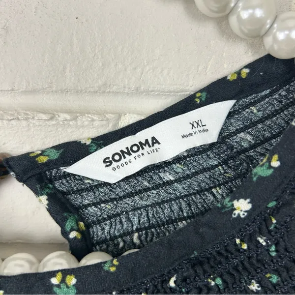 Sonoma Dark Floral Oversized Sleeve Top Size XXL - Image 6