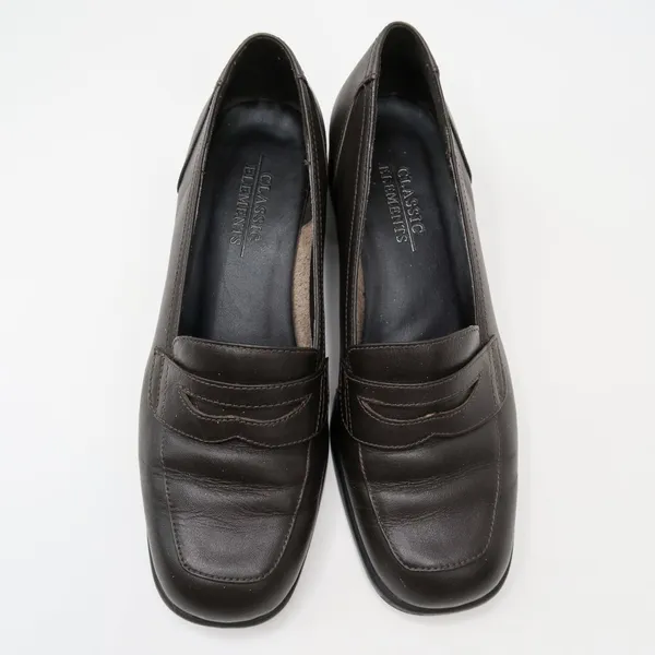 Vintage Y2K Classic Elements Brown Leather Penny Loafers - Image 2