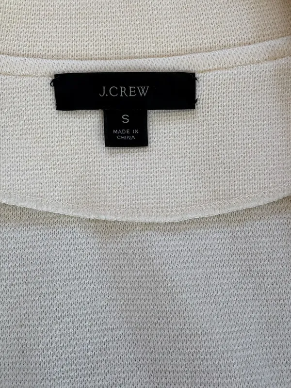 J Crew Cecile Relaxed Sweater Blazer Cotton Wool Blend Womens Small Ivory - Image 3