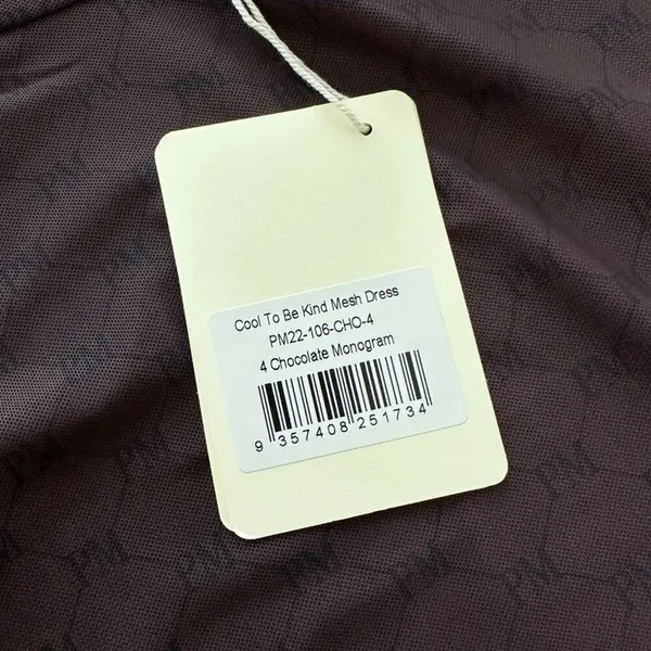Peppermayo - Cool To Be Kind Mesh Dress in Chocolate Monogram in Dark Brown - Image 4