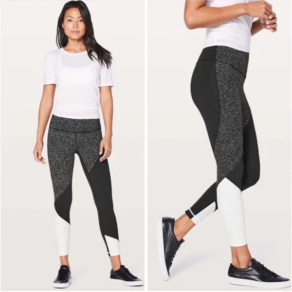 Lululemon Wunder Under Hi-Rise‎ 7/8 Tight in Black White Colorblock - Image 2