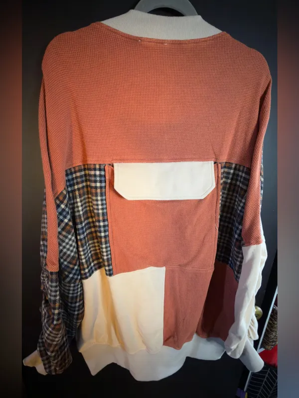 Oli & Hali WASHED COLORBLOCK ZIP FRONT BOMBER TERRY JACKET NWOT - Image 5
