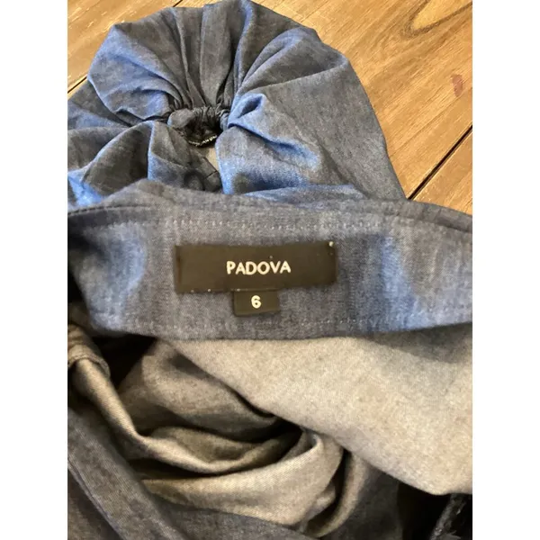 Padova Colombia kaftan denim jean balloon sleeve v neck boho resort Midi dress 6 - Image 9
