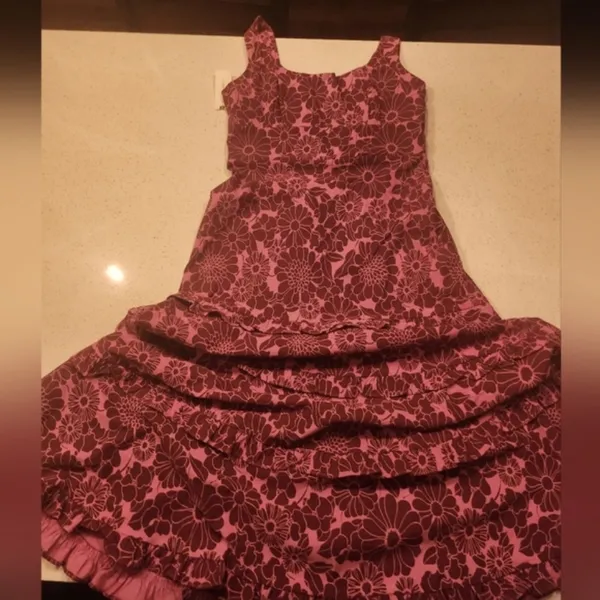 Anthropologie NWT By The Blythe Square-Neck Tiered Dress Color Pink combo Sz XXS - Image 5