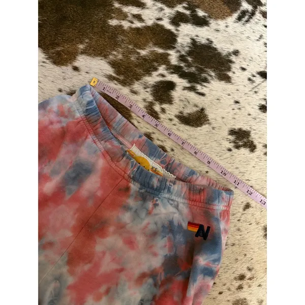 Aviator Nation Light Weight Hand Dyed Sweatpants Tie Dye Red Size Extra Small - Image 6
