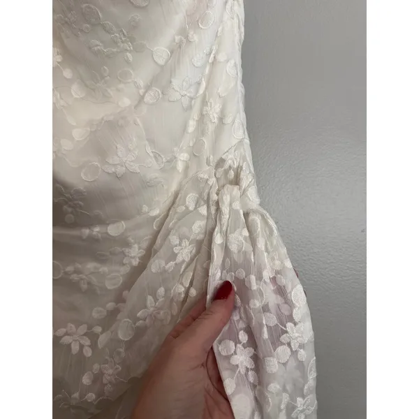 Keepsake The Label White Lace One Shoulder Ruffle Dress XS Retrospect Wedding‎ - Image 9