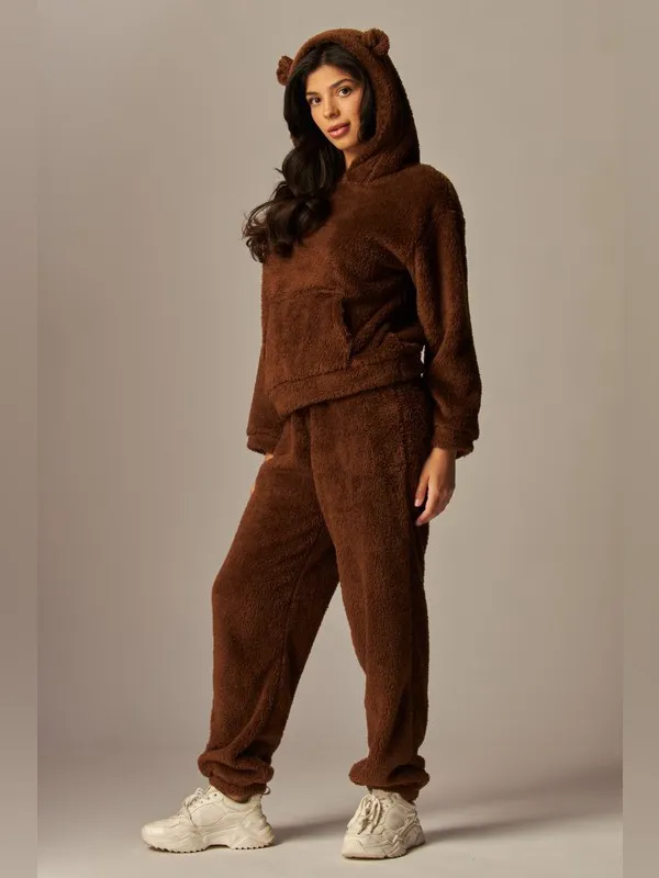 Cozy Plush Hooded Lounge Set - Image 2