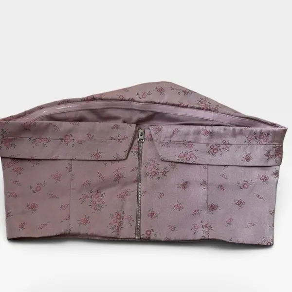Altar'd State Floral Crop Top Women Large Pink Strapless Hannali Coquette | 8-24 - Image 2
