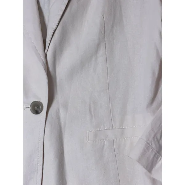 NWT J.Crew‎ Blazer Cream Beige Linen Cotton Size 10 Holland Preppy Career Jacket - Image 3