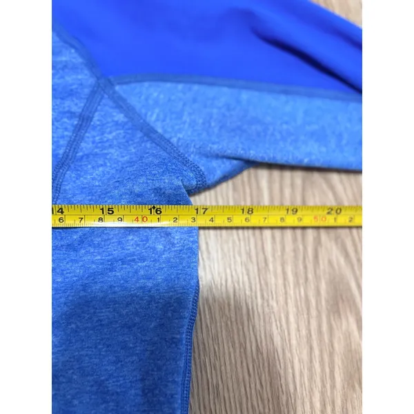 Reebok Womens Quarter Zip Pullover Blue Heathered Athletic Training Top Size‎ S - Image 6