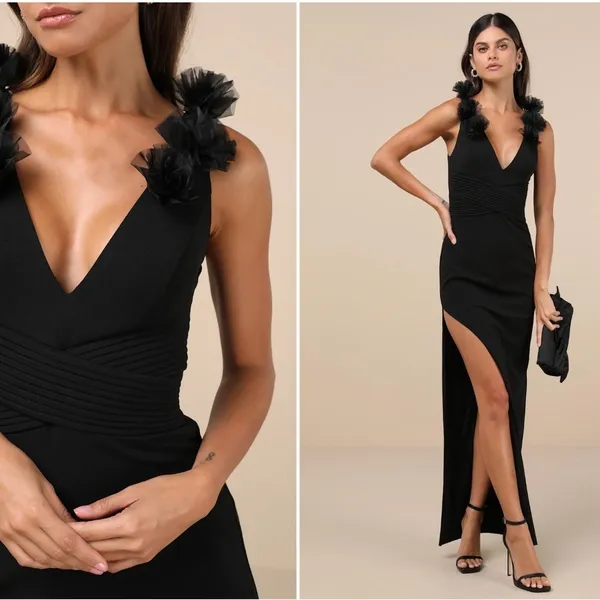 LULU's Sexy Prom Wedding Modern Chic Mermaid Floral Maxi Dress - Image 2