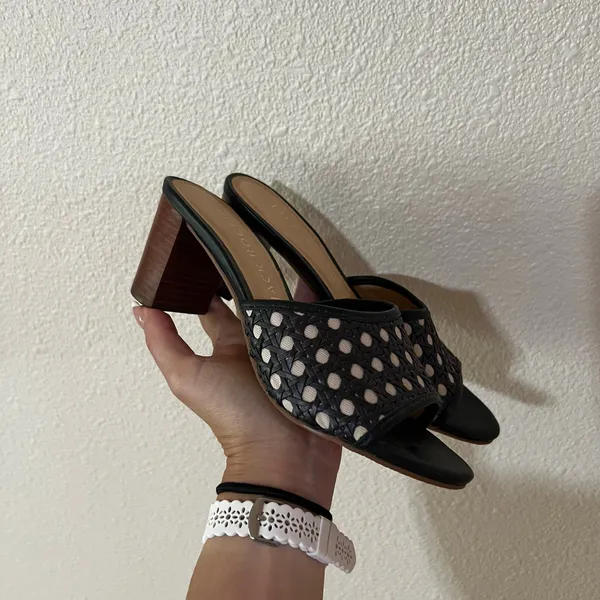 Jack Rogers Merrain Caning block mules heels NEW WOMENS 6 - Image 2