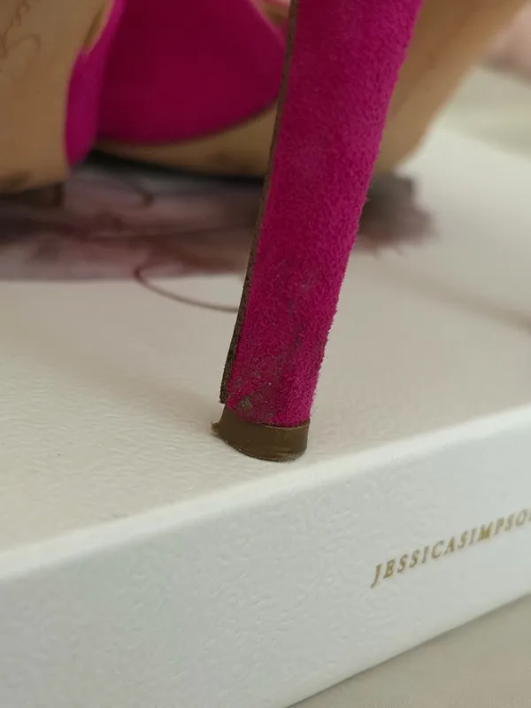 Hot Pink Suede Jessica Simpson Heels - Image 6