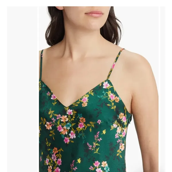 NWT Lost + Wander Sarah Floral Print Midi Slipdress Green Size Medium - Image 4