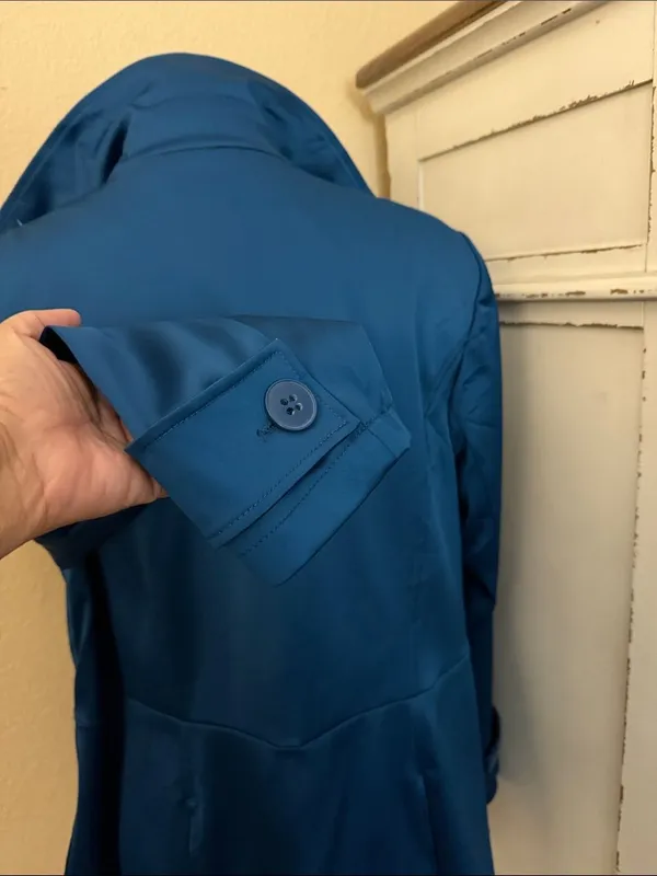 Lane Bryant Teal Satin Pea Coat - Image 6