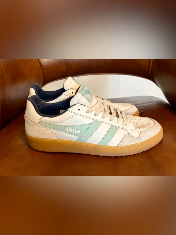 Gola Eagle '86 Sneakers light Blue and White womens size 10 terry towel lining - Image 3