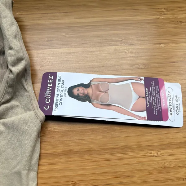 Shapermint Curveez Large Nude Seamless Tank Top Essential Open Bust Compression Tan - Image 3