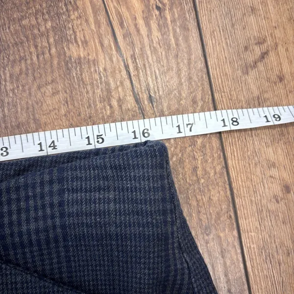 Old Navy High Rise Wide Leg Plaid Pants L Tall Women Navy Elastic Waist Office - Image 7