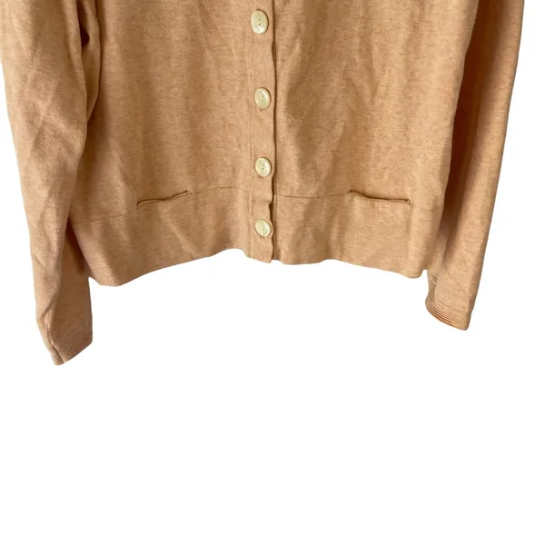 J. Jill Women's Size Large Light‎ Orange Button Cardigan Sweater - Image 3