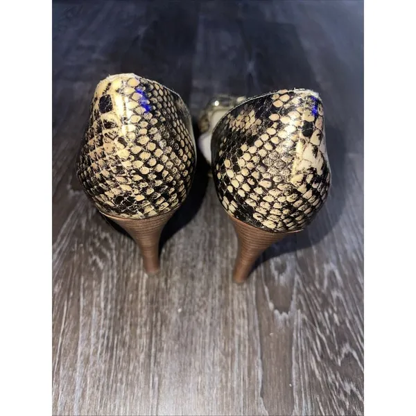Anne Klein Women's 10M Shoe Snake Skin Leather Stiletto Pump‎ Heel S-114 - Image 3