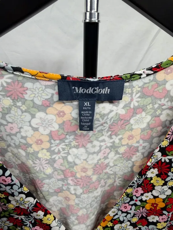 Modcloth Women's XL Ever So Sweetly Colorful‎ Floral Long Sleeve Babydoll Dress - Image 5