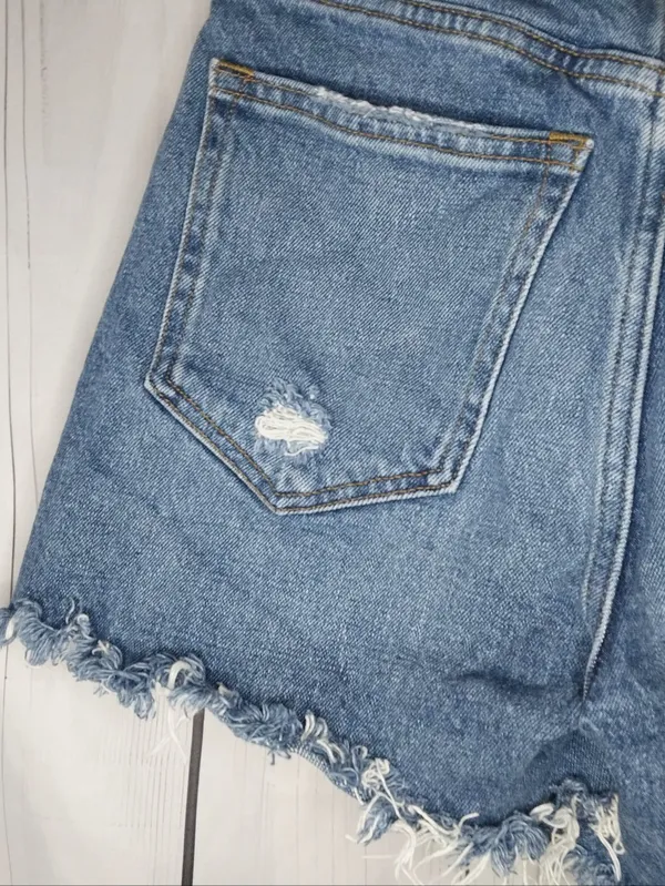Abercrombie & Fitch High-Riseb The 4" Mom Denim Distressed Cutoff Shorts - Image 8