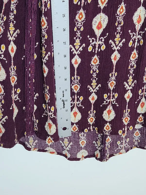 Knox Rose Purple Print Boho Mini Dress Size Medium Flaw - Image 9