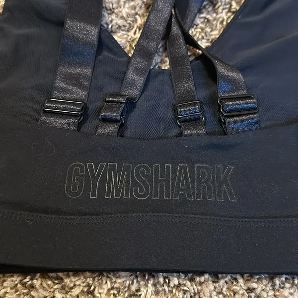 Gymshark Black Sports Bra Crossed Back Strap Small - Image 5