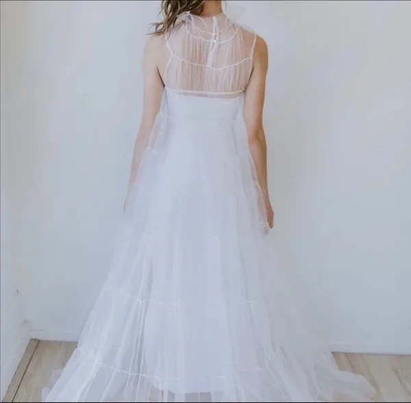 Untamed Petals Rosey High Neck Tulle Gown - Image 4