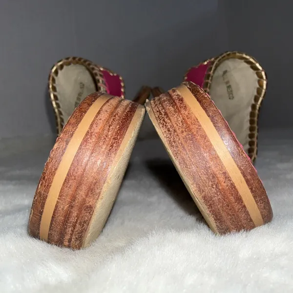 Jack Rogers Pink Gold‎ Leather Preppy Medallion Old Money Sandals Womens Size 5m - Image 5