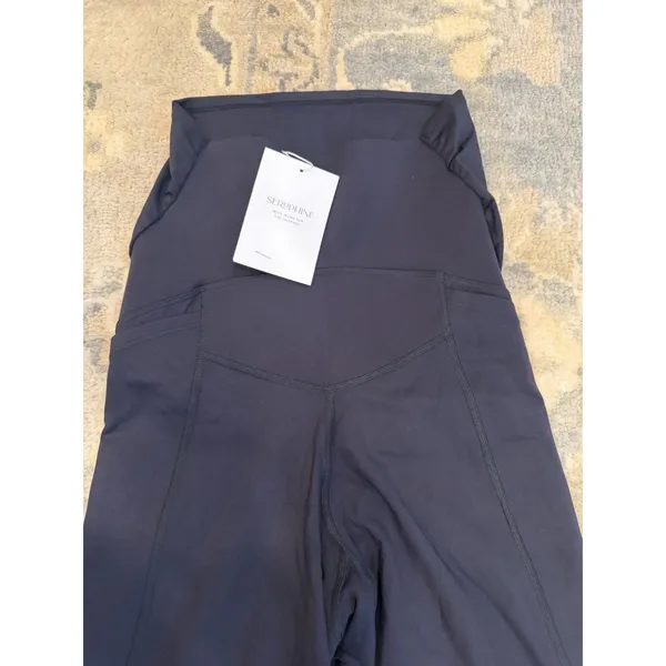 Seraphine Active Maternity Flare Leggings Over The Belly Buttery Soft XS Black - Image 6
