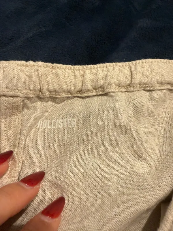 Hollister Cream Linen Pants Size S - Image 3