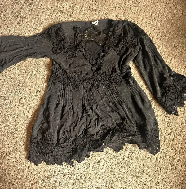 POL Black Lace Boho Blouse - Image 2