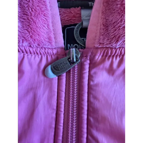 The North Face Jacket Womens Small Pink Soft Fleece Hooded Full Zip Outdoor - Image 7