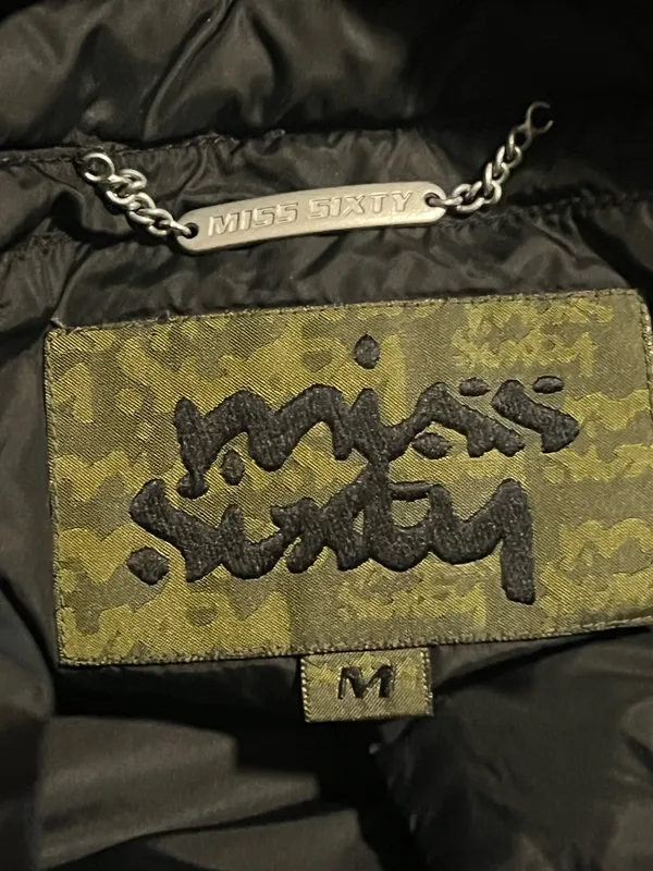 Womens M Miss Sixty Vintage Y2K Black Quilted Puffer Jacket - Image 12