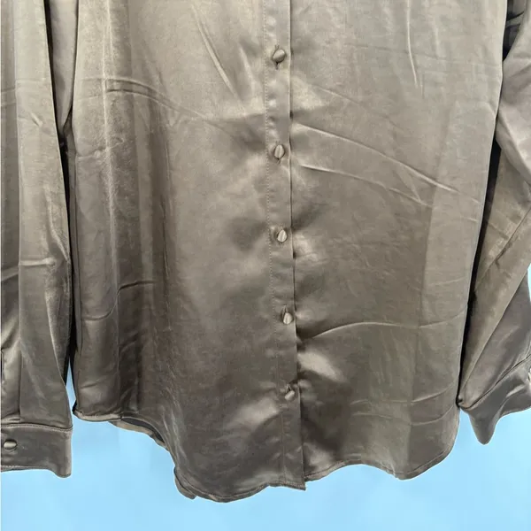 Princess Polly Brown Statin Brown Long Sleeve Button Up Business Blouse Size 4 - Image 5