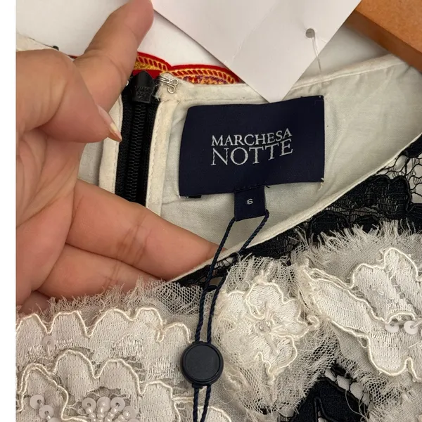 MARCHESA Notte NEW Embroider‎ Lace Floral Mini Dress Formal Event 400$ - Image 3