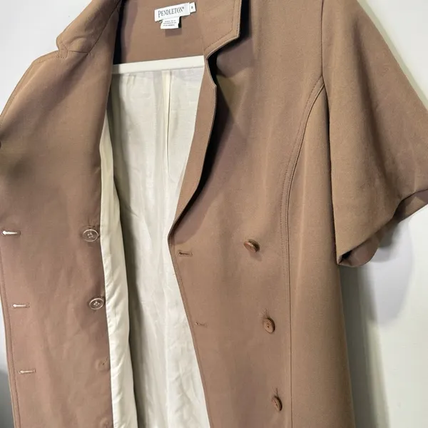 Vintage Pendleton 100%‎ Wool Double Breasted Classic Structured Blazer Dress - Image 7