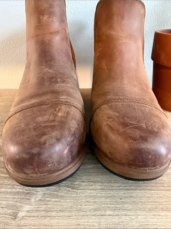 Sorel Evie II Chelsea Wedge Brown Leather Slip On Bootie, 10.5 - Image 3
