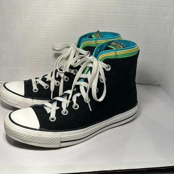 Converse Chuck Taylor Multi colored, Multi tongue Hi Top Sneakers Woman 8 Men 6 - Image 2