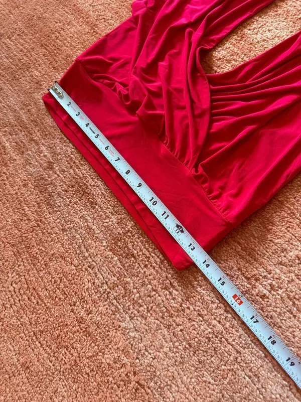 Moa Moa Red Halter Draped Crop Top NWT Size M - Image 5