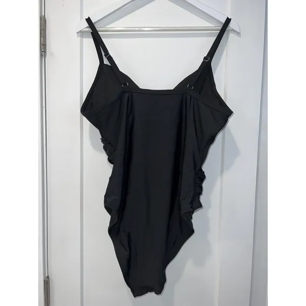 AI'MAGE Black One-Piece Swimsuit Slimming Modest Mesh Bathing Suit US LARGE - Image 7