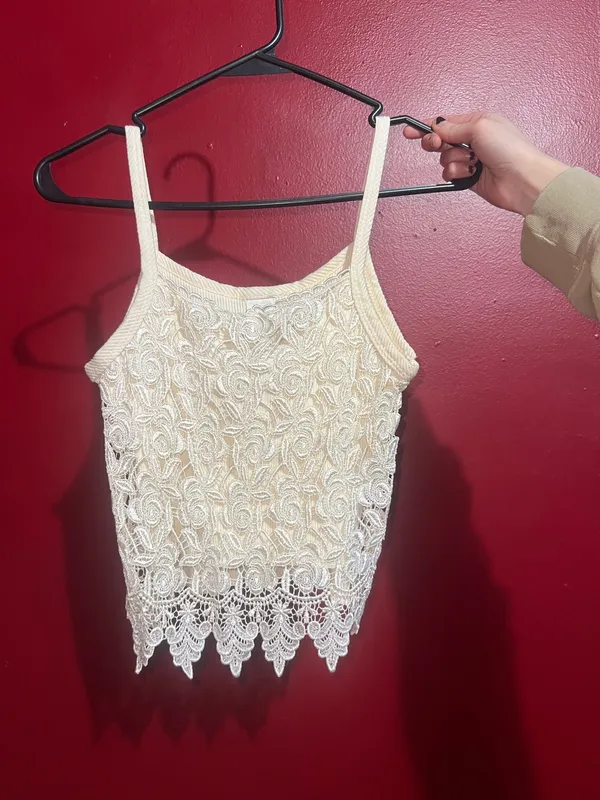 vintage lace tank top White - Image 2