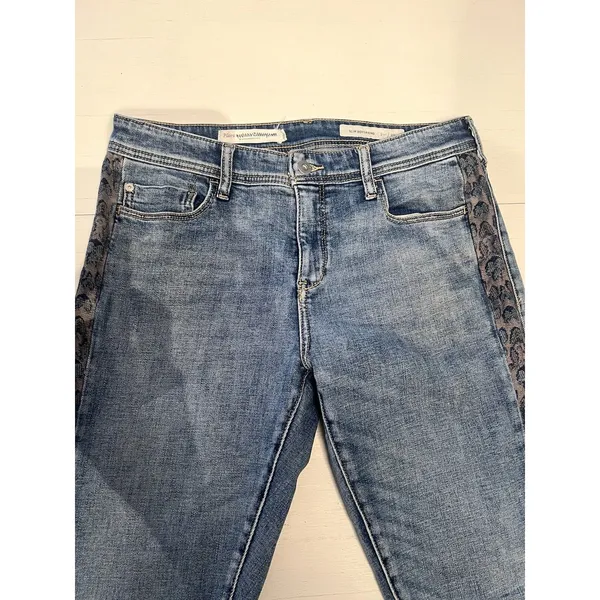 Pilcro‎ and the Letterpress Anthropologie Slim Boyfriend Jeans Side Stripe 29 - Image 2