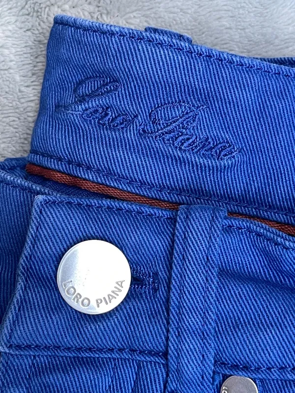 Loro Piana Royal Blue Denim Jeans Luxury Classic Nautical Coastal Preppy size 38 - Image 2