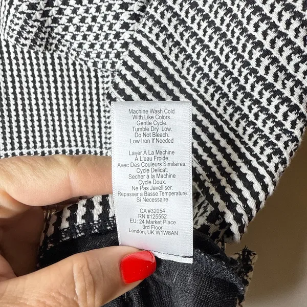 Anthropologie Dolan Medium Left Coast Callan Ruffled‎ Houndstooth Top Sleeveless - Image 11