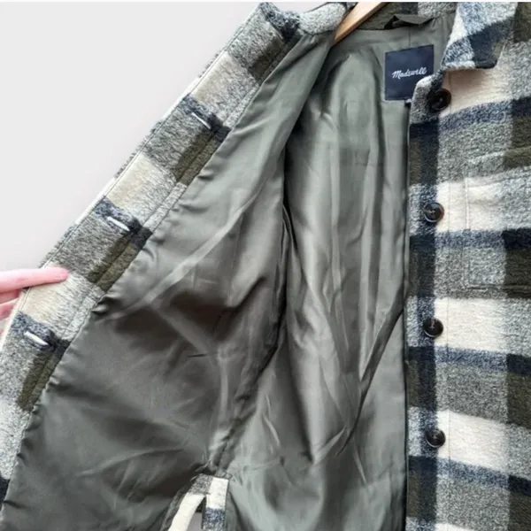 Madewell Belrose Plaid Wool Blend Shirt Jacket - Image 6