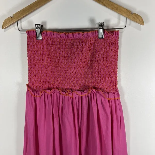 Pomander Place Tuckernuck Strapless Jessie Maxi Dress Size Small‎ Pink Smocked - Image 4