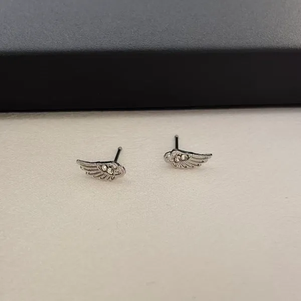 Small Angel Wings Stud Earrings for Men Women Streetwear Punk Hip Hop Unisex Style - Image 2